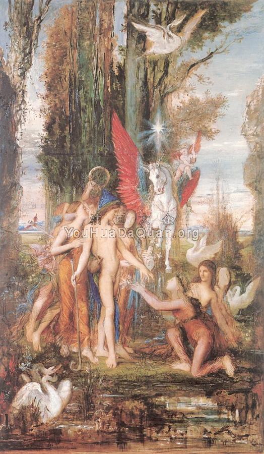 Hesiod and the Muses - 古斯塔夫·莫罗